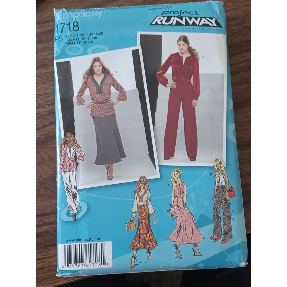 Simplicity Uncut Pattern 1718  PROJECT‎ RUNWAY Tunic w/Variations~Pants & Skirt